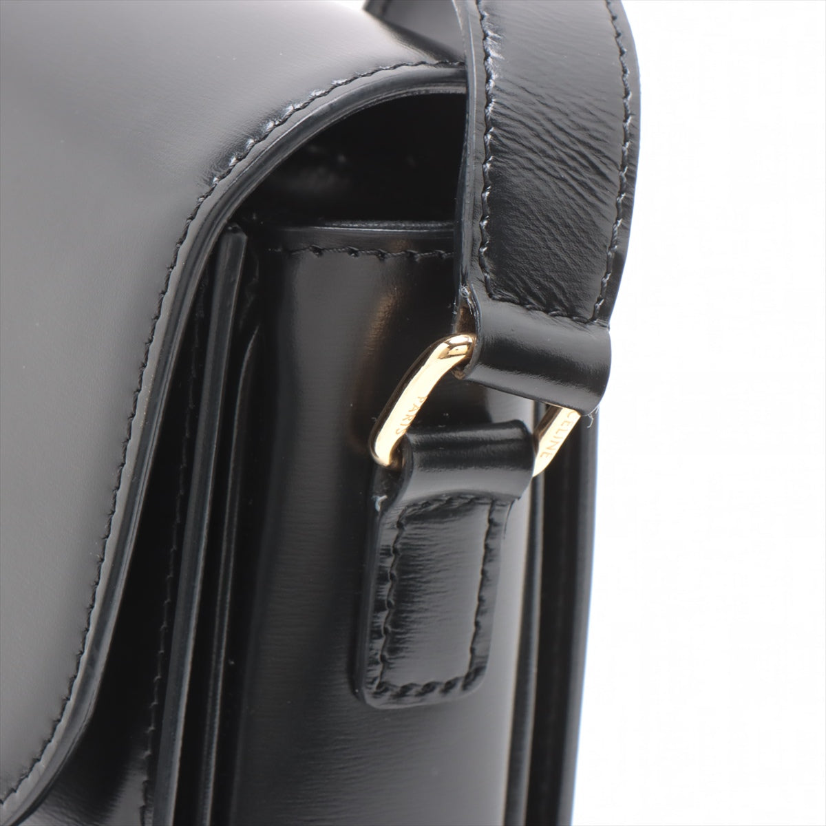 Celine Triomphe Teen Leather Shoulder Bag Black - photo 4