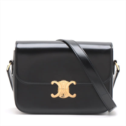 Celine Triomphe Teen Leather Shoulder Bag Black - photo 2