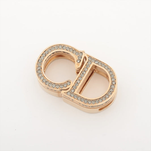 DIOR CD Logo Rhinestone Gold Scarf Ring - photo 1