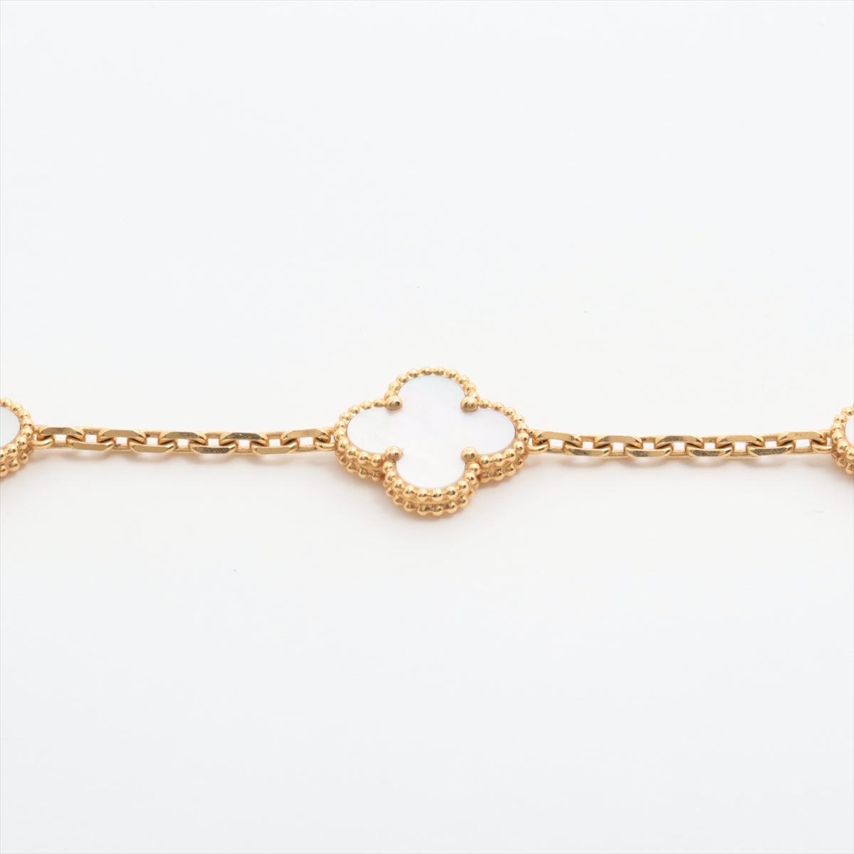 ITEM 18 - Van Cleef & Arpels Vintage Alhambra 5 Motif Mother of Pearl MOP Bracelet - photo 5