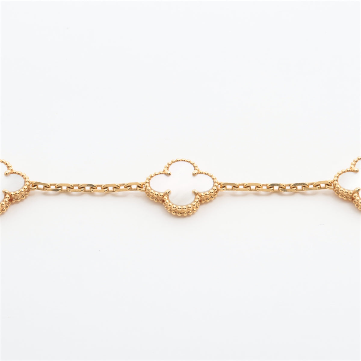 ITEM 18 - Van Cleef & Arpels Vintage Alhambra 5 Motif Mother of Pearl MOP Bracelet - photo 4