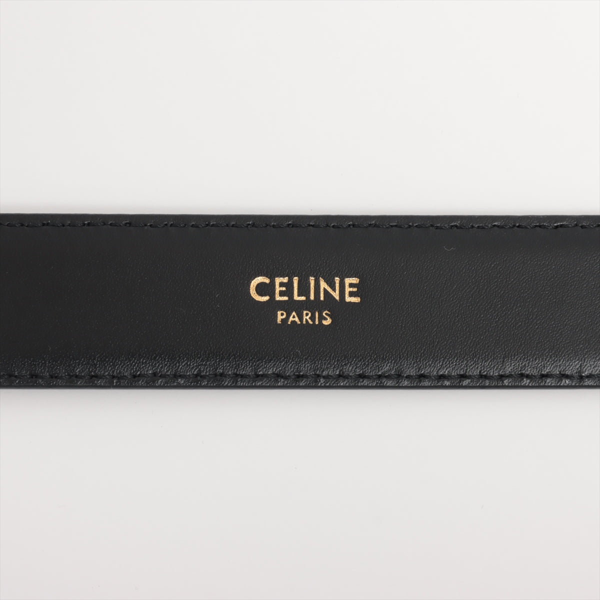 Celine Medium Triomphe Black Leather Belt Size 70 - photo 3