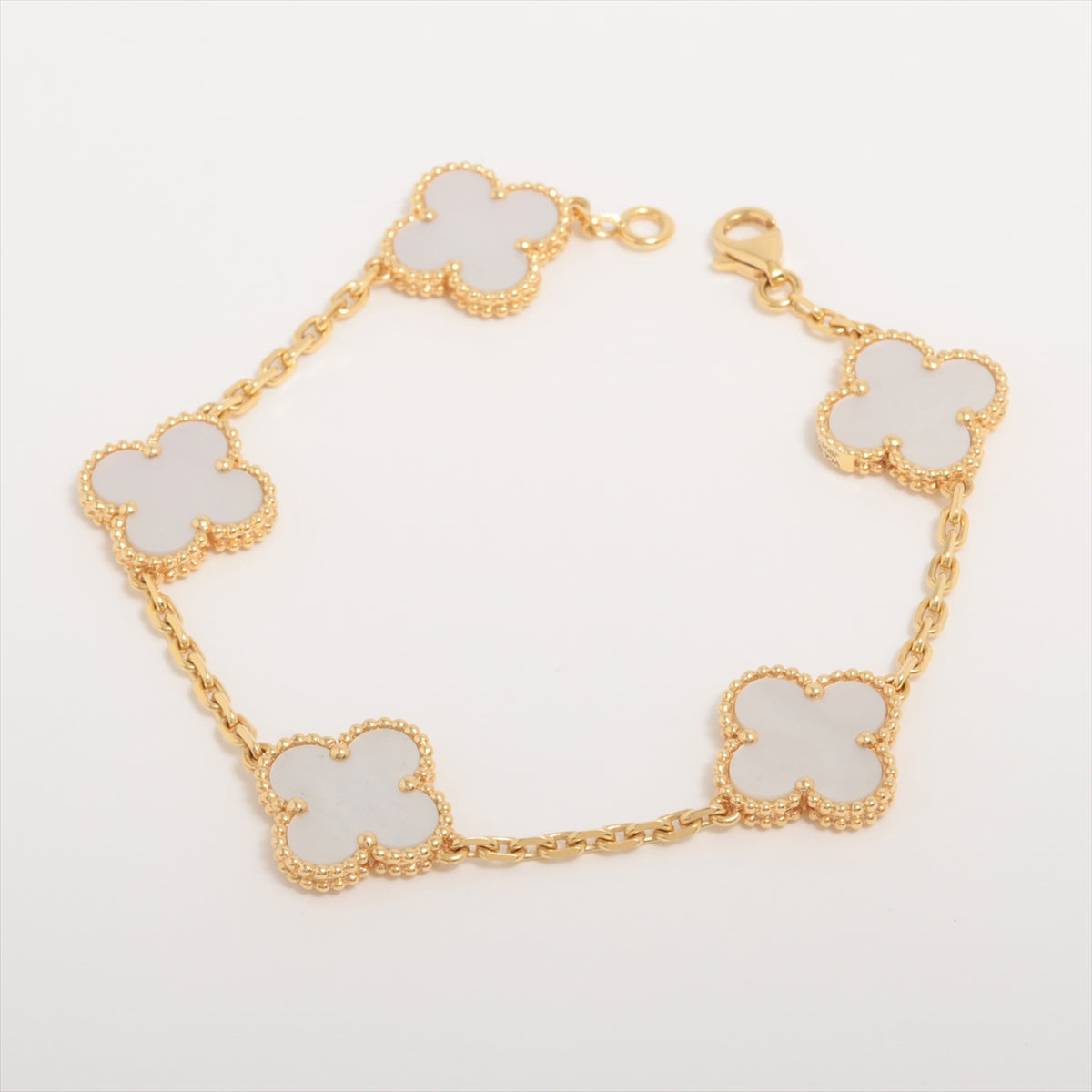 Van Cleef & Arpels Vintage Alhambra 5 Motif Mother of Pearl MOP Bracelet - photo 1