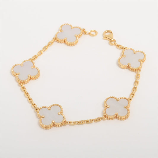 Van Cleef & Arpels Vintage Alhambra 5 Motif Mother of Pearl MOP Bracelet - photo 1