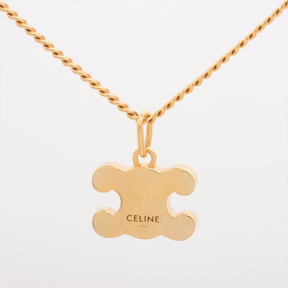 Celine Triomphe Logo Gold Rhinestone Necklace Costume Jewellery - photo 2