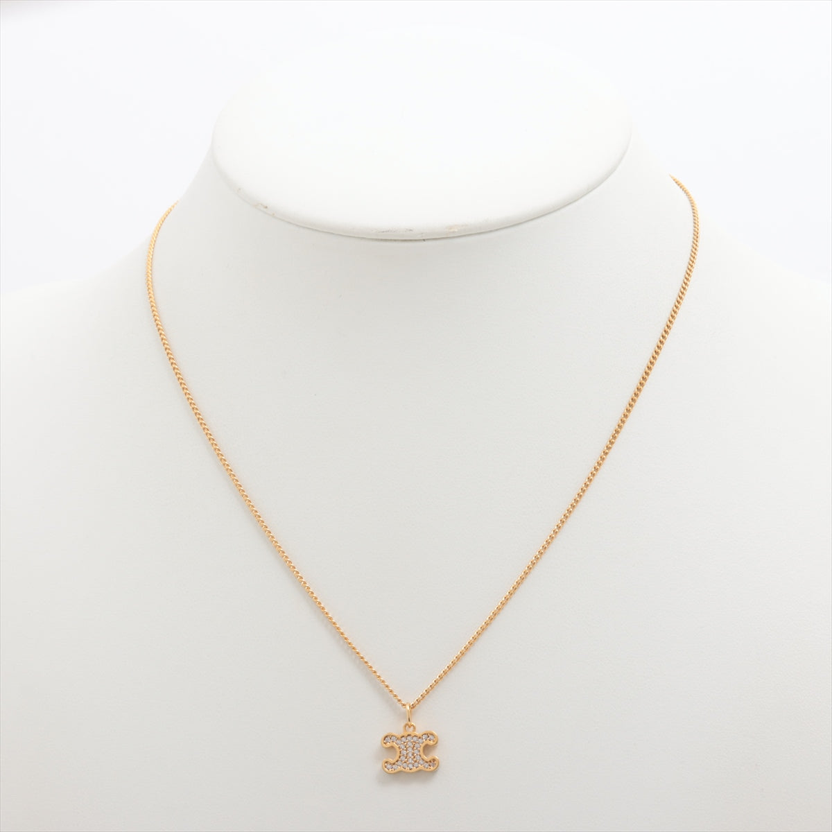 Celine Triomphe Logo Gold Rhinestone Necklace Costume Jewellery - photo 3