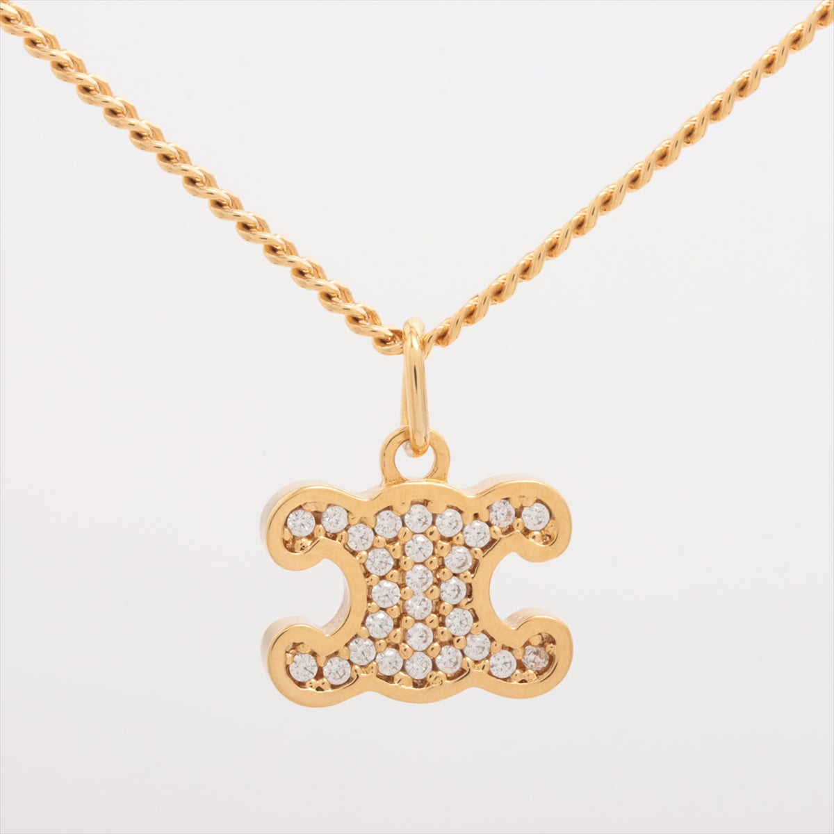 Celine Triomphe Logo Gold Rhinestone Necklace Costume Jewellery - photo 1