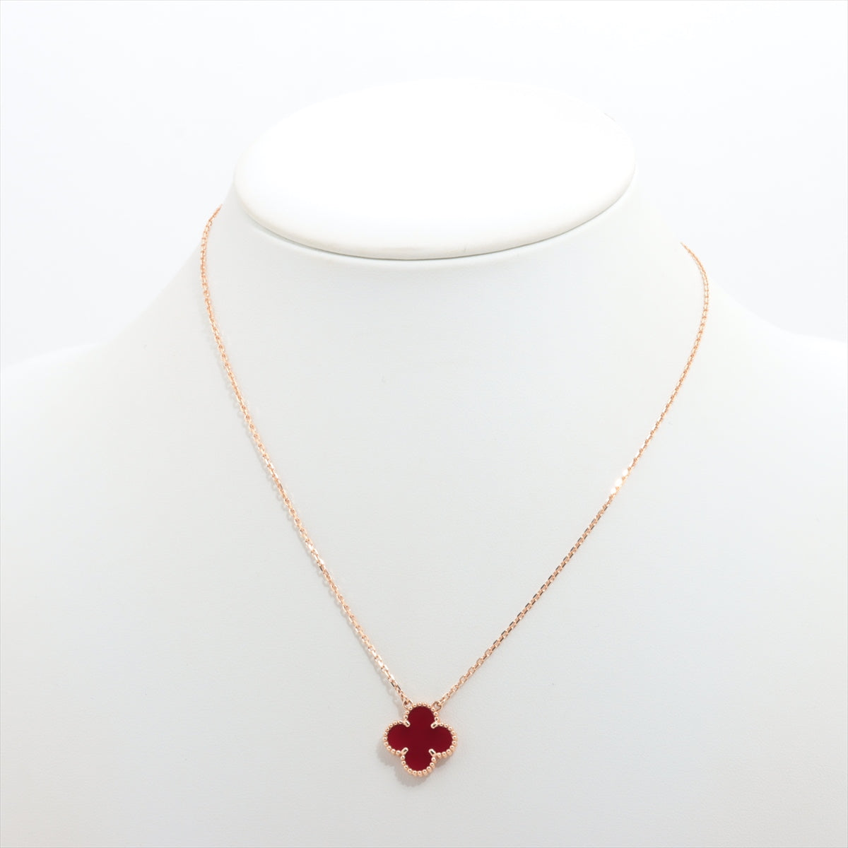 Van Cleef & Arpels Vintage Alhambra Carnelian Necklace- April 2024 - photo 3