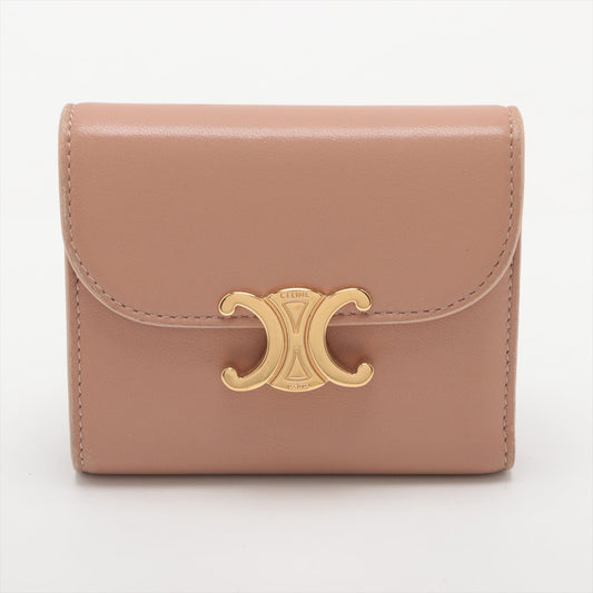 Celine Triomphe Beige Compact Flap Cardholder Wallet - photo 1