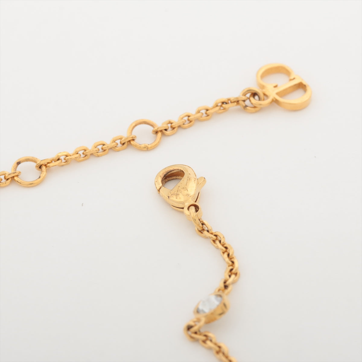 Dior Petit CD Yellow Gold Rhinestone/Pearl Bracelet Costume Jewellery - photo 3