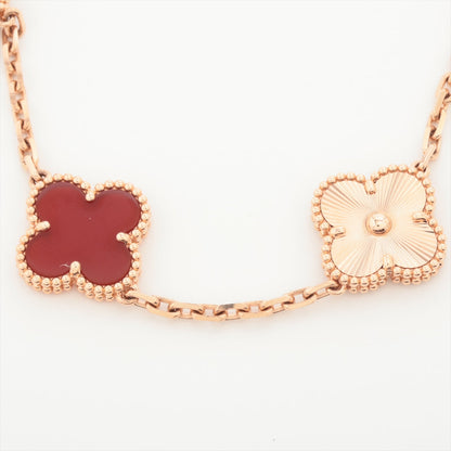 Van Cleef & Arpels Vintage Alhambra 5 Motif Guilloche Carnelian Bracelet 2023 - photo 5