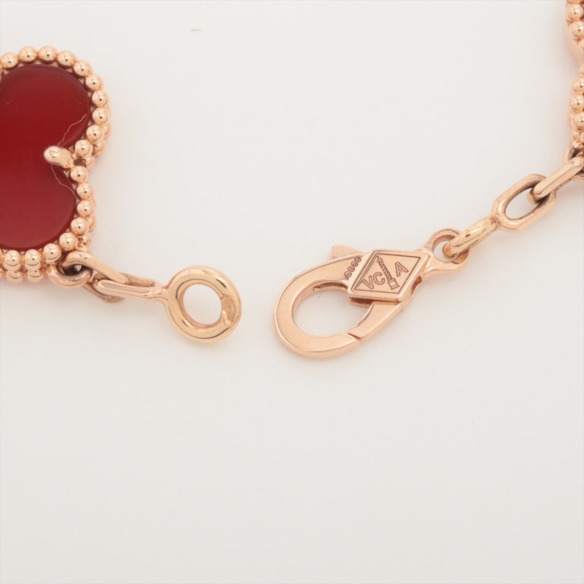 Van Cleef & Arpels Vintage Alhambra 5 Motif Guilloche Carnelian Bracelet 2023 - photo 4