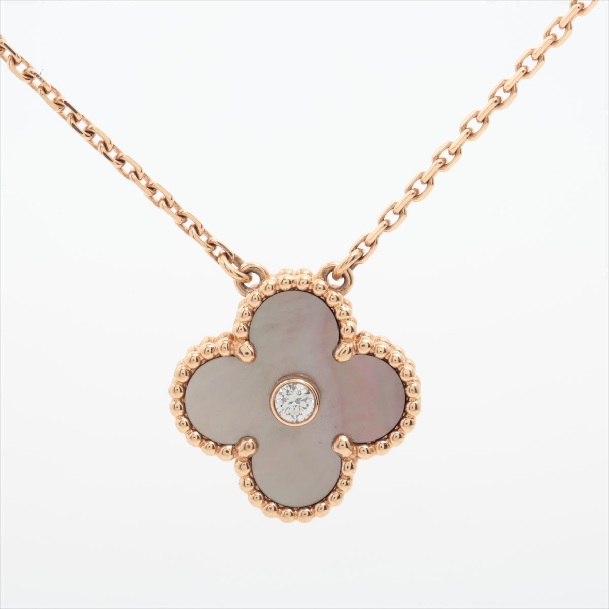 Van Cleef & Arpels Vintage Alhambra 2014 Limited Edition Holiday Grey Mother Of Pearl Diamond Necklace - photo 1