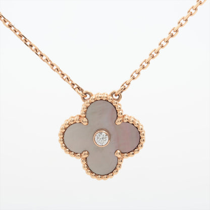 Van Cleef & Arpels Vintage Alhambra 2014 Limited Edition Holiday Grey Mother Of Pearl Diamond Necklace - photo 1