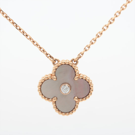Van Cleef & Arpels Vintage Alhambra 2014 Limited Edition Holiday Grey Mother Of Pearl Diamond Necklace - photo 1