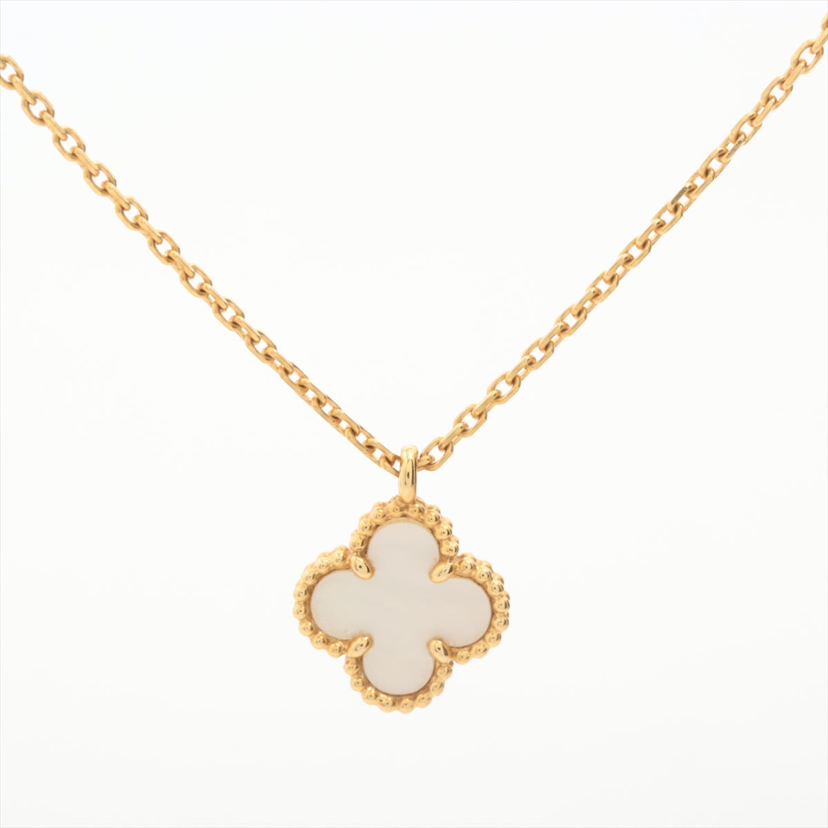 Van Cleef & Arpels Sweet Alhambra Mother Of Pearl MOP Necklace Yellow Gold - photo 1