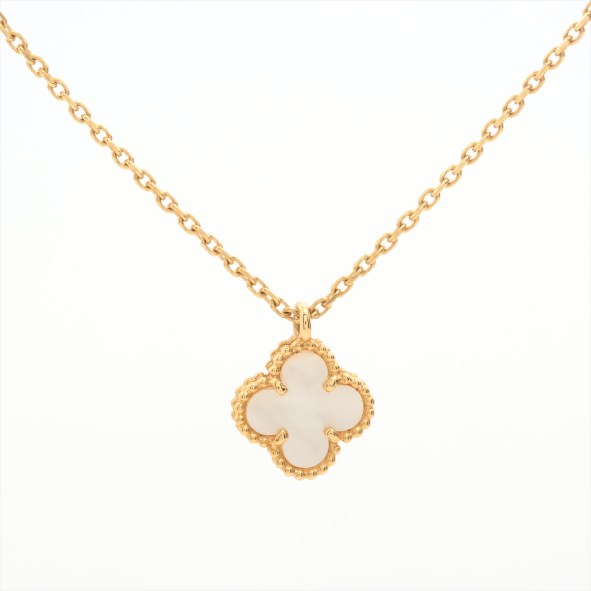 Van Cleef & Arpels Sweet Alhambra Mother Of Pearl MOP Necklace Yellow Gold - photo 2