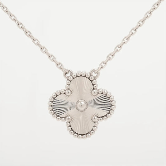Van Cleef & Arpels Vintage Alhambra White Gold Guilloche Necklace - photo 1