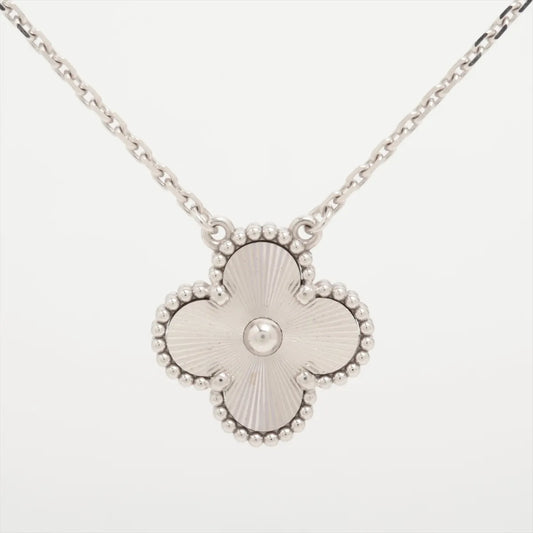 Van Cleef & Arpels Vintage Alhambra White Gold Guilloche Necklace - photo 2