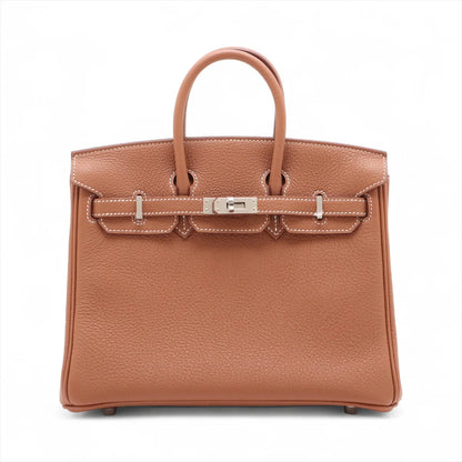 Hermes Birkin 25 Togo Gold PHW K Stamp - photo 3