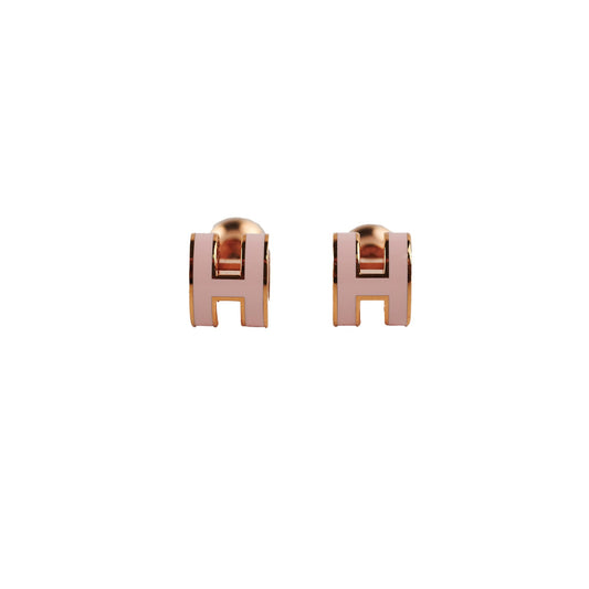 Hermes Mini Pop H Earring Rose Dragee - photo 1