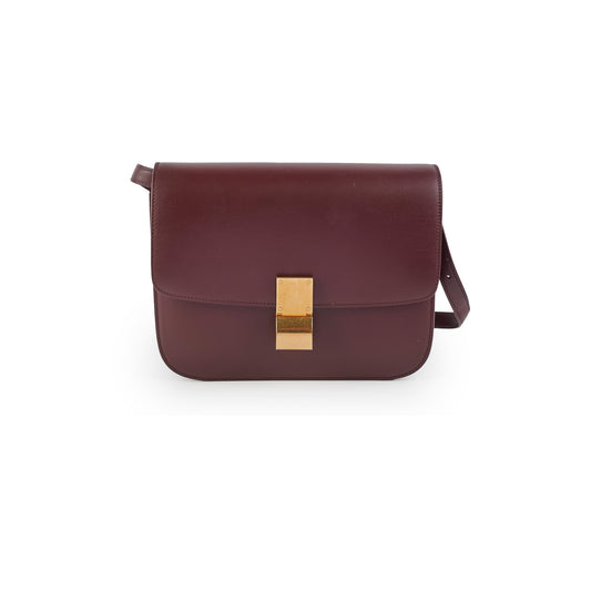 Celine Medium Box Burgundy Crossbody Bag - photo 1