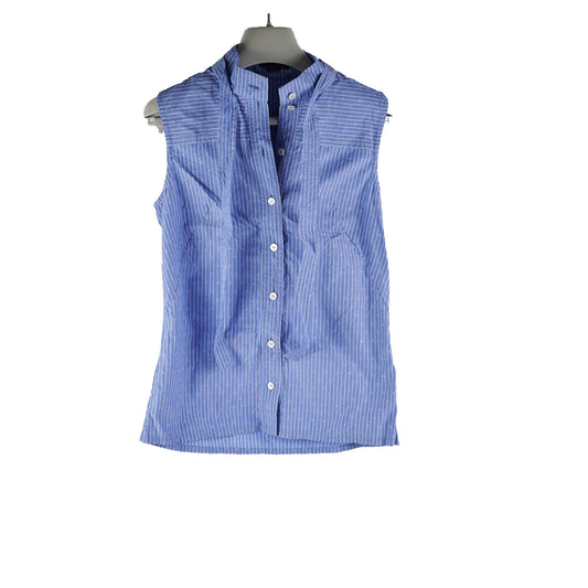 Louis Vuitton Slesveless Lavaliere Blouse Blue Size 34 - photo 1