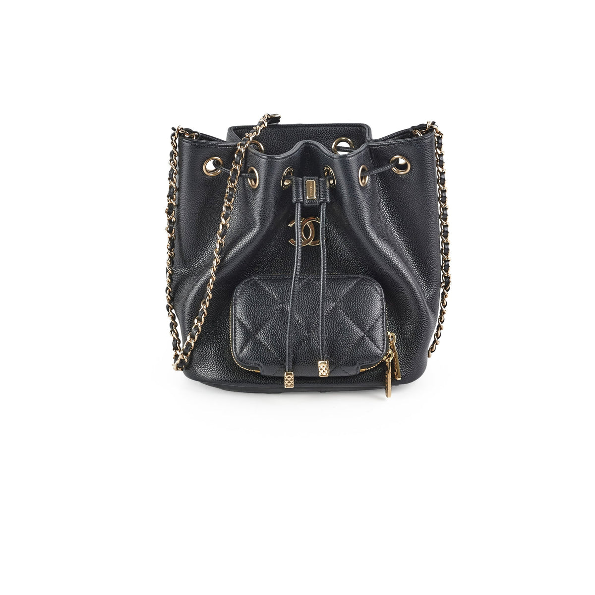 Chanel Drawstring Bucket Caviar Black - photo 1