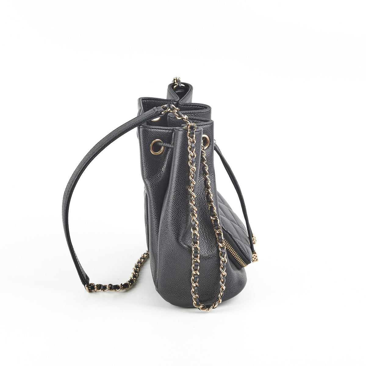 Chanel Drawstring Bucket Caviar Black - photo 3