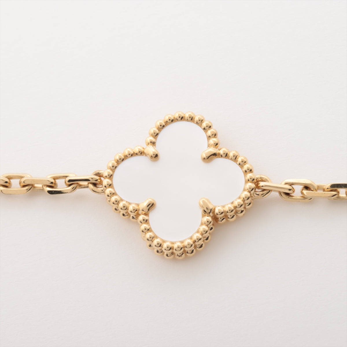 Van Cleef & Arpels Vintage Alhambra 5 Motif Mother of Pearl MOP Bracelet - photo 4