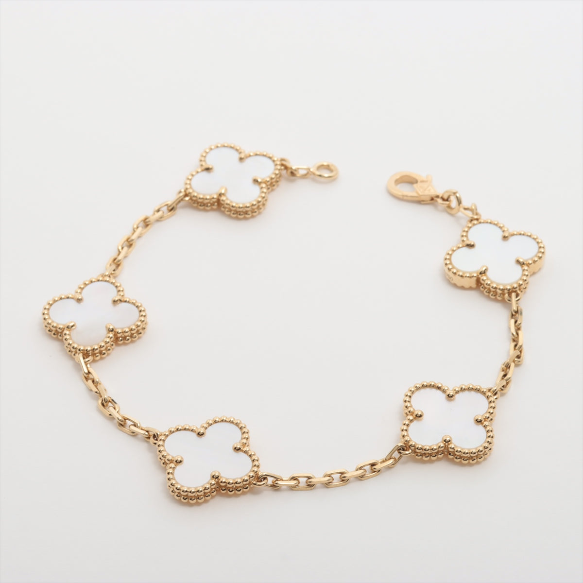 Van Cleef & Arpels Vintage Alhambra 5 Motif Mother of Pearl MOP Bracelet - photo 1