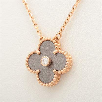 Van Cleef & Arpels Vintage Alhambra Limited Edition 2023 Holiday Pendant Obsidian Diamond Necklace - photo 1