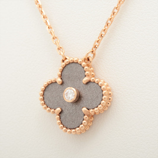 Van Cleef & Arpels Vintage Alhambra Limited Edition 2023 Holiday Pendant Obsidian Diamond Necklace - photo 1