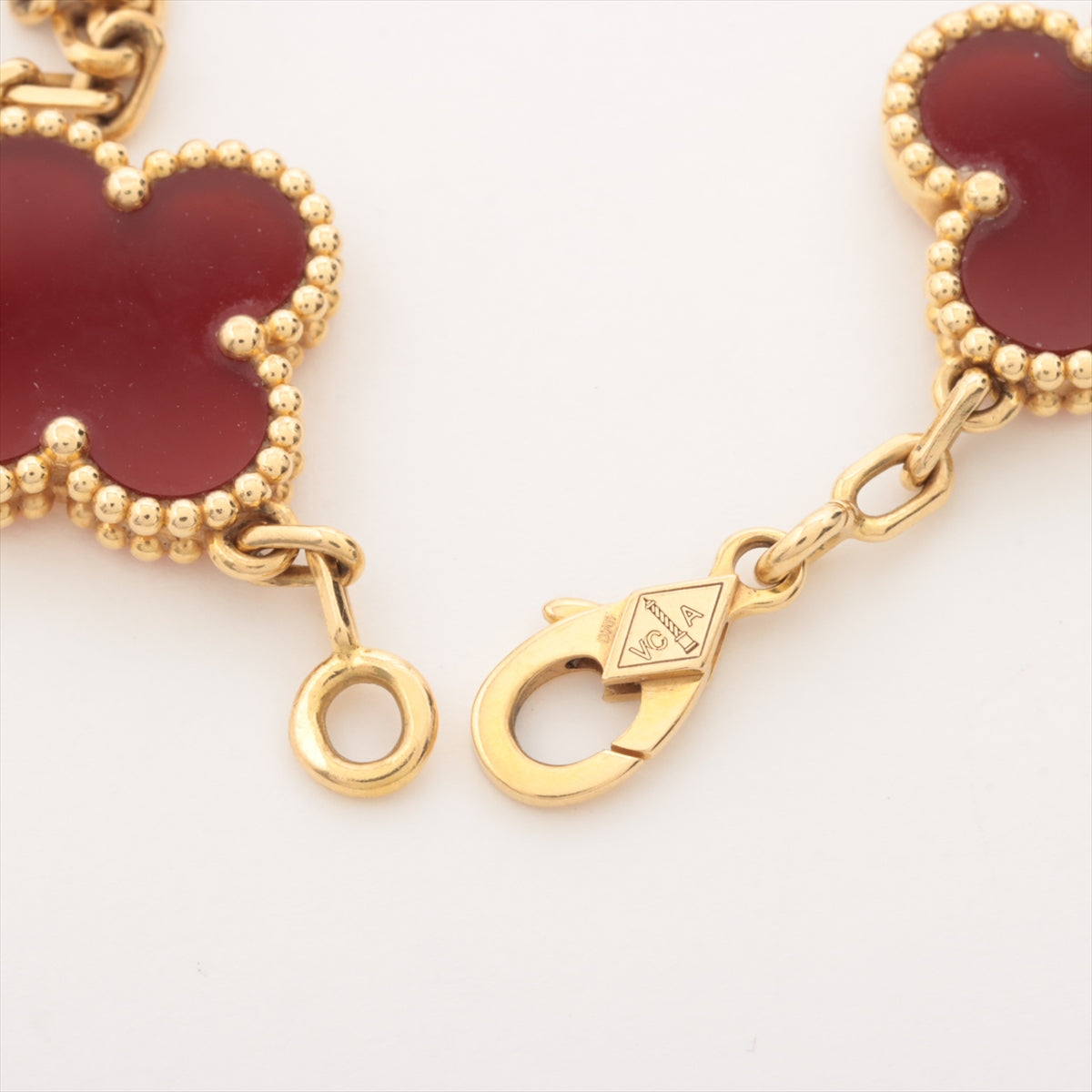 Van Cleef & Arpels Vintage Alhambra 5 Motifs Carnelian Bracelet - photo 3