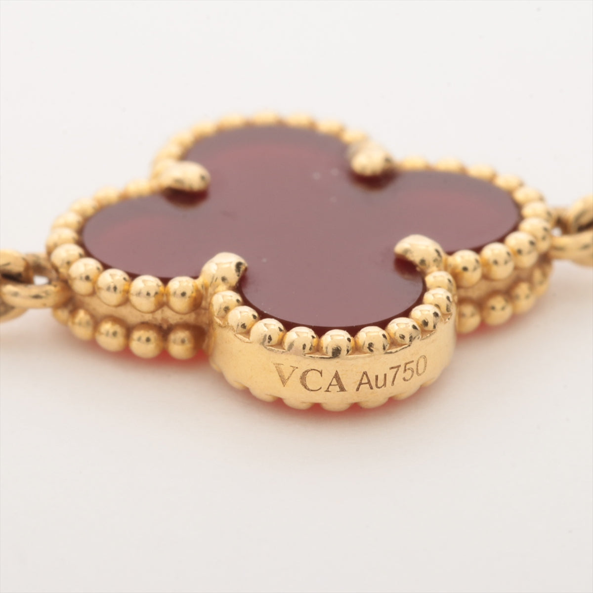 Van Cleef & Arpels Vintage Alhambra 5 Motifs Carnelian Bracelet - photo 2
