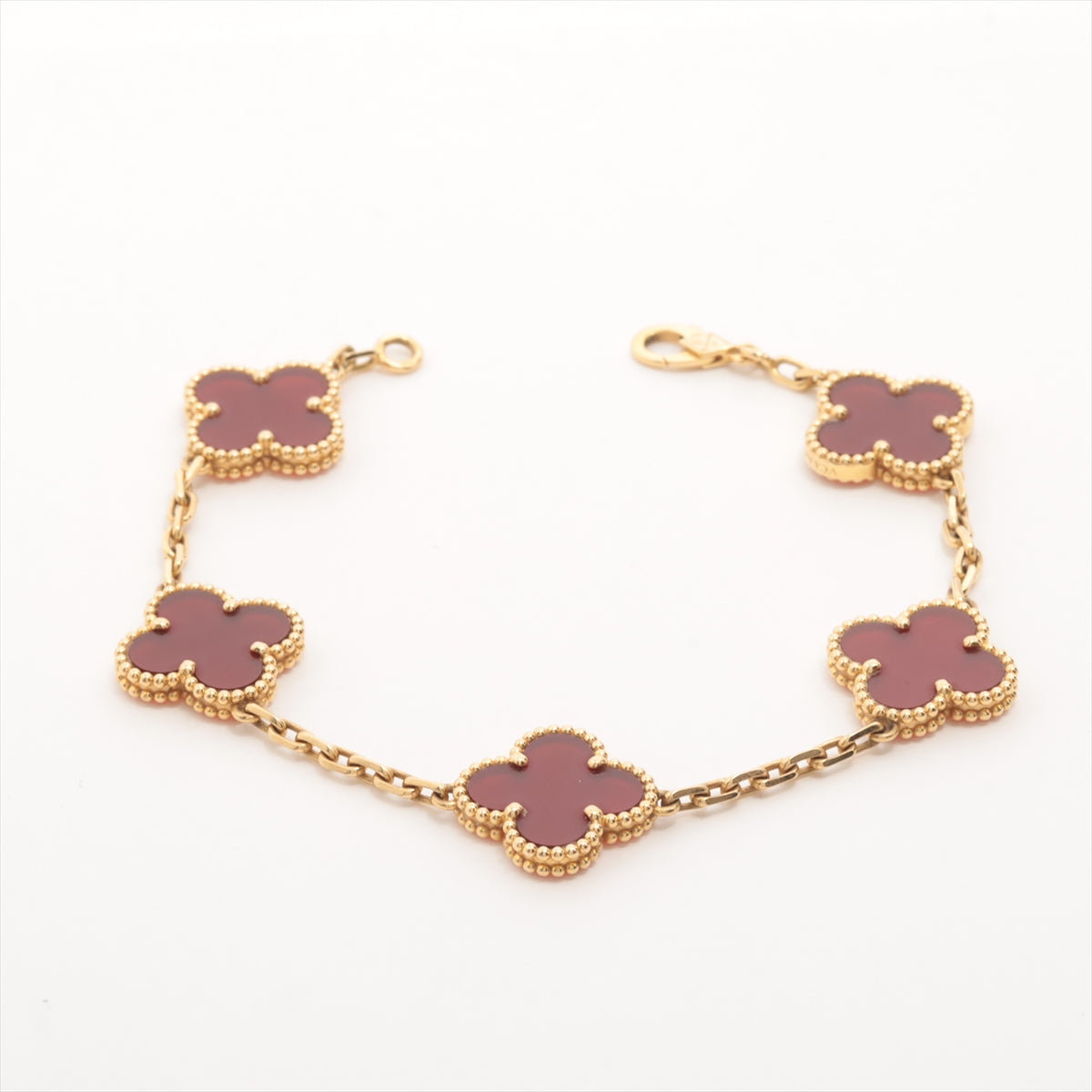 Van Cleef & Arpels Vintage Alhambra 5 Motifs Carnelian Bracelet - photo 1