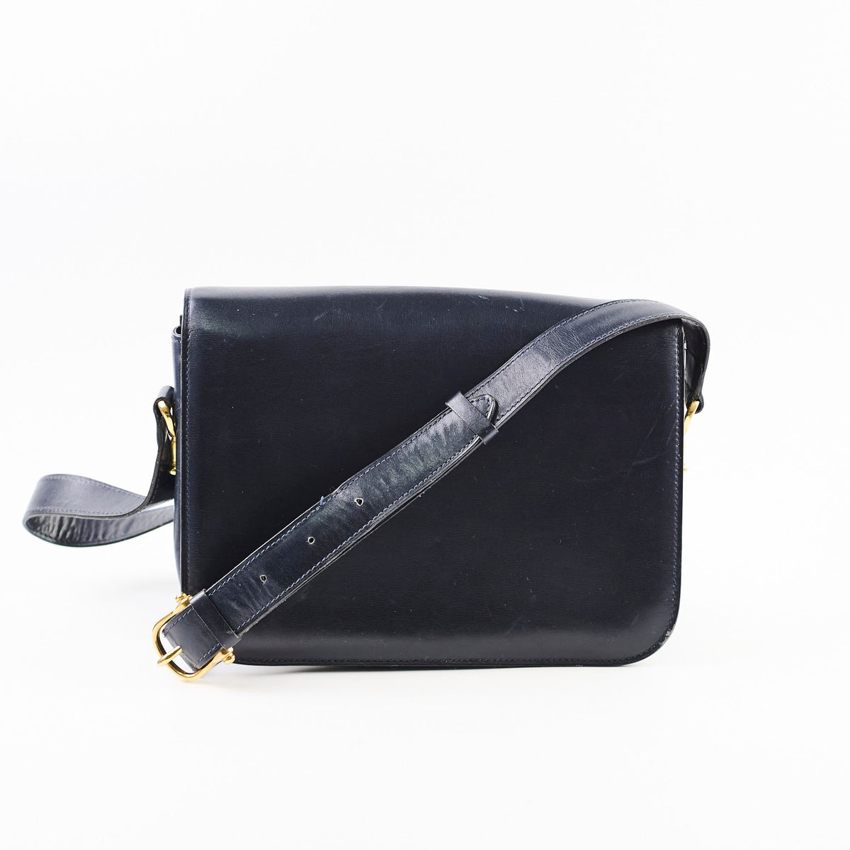 Celine Vintage Navy Horse and Carriage Shoulder Bag - photo 2