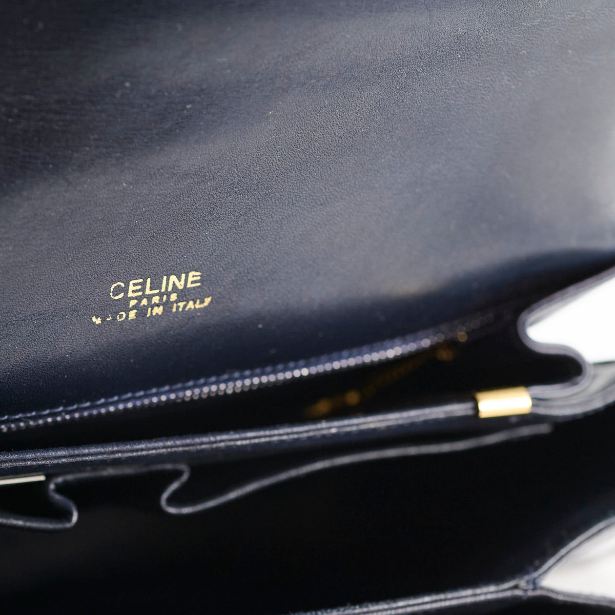 Celine Vintage Navy Horse and Carriage Shoulder Bag - photo 8