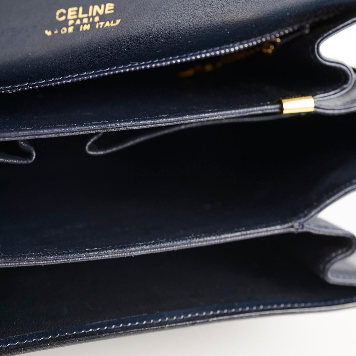 Celine Vintage Navy Horse and Carriage Shoulder Bag - photo 6