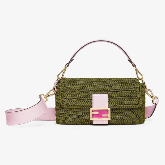 BAGUETTE Green Cotton Crochet Bag - image 1