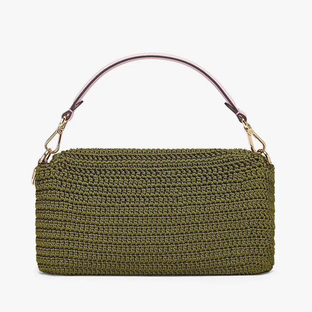 BAGUETTE Green Cotton Crochet Bag - image 3