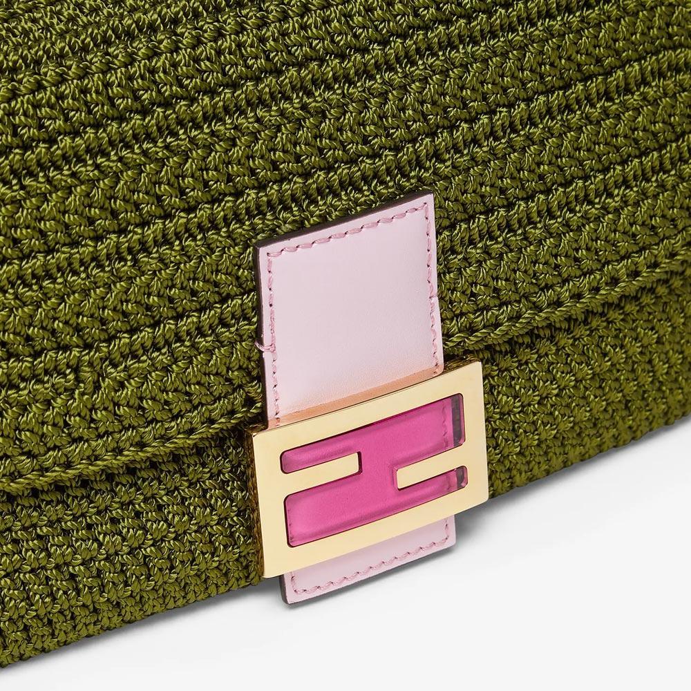 BAGUETTE Green Cotton Crochet Bag - image 6