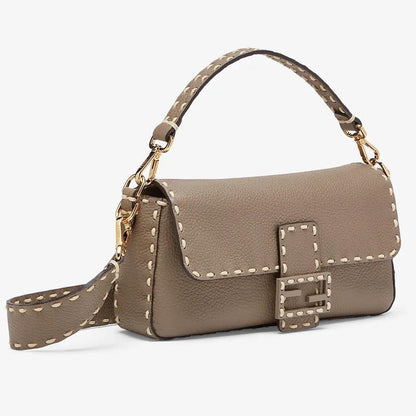 Fendi Baguette Grey Full Grain Leather Bag - photo 6