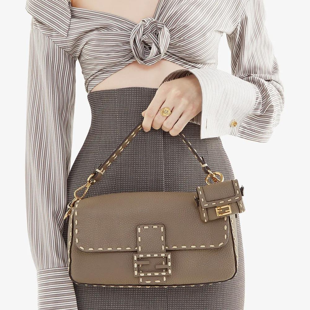 Fendi Baguette Grey Full Grain Leather Bag - photo 5