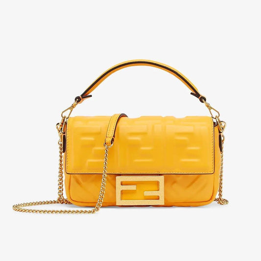 Fendi Baguette Orange Nappa Leather Bag Featuring The FF Motif - photo 1
