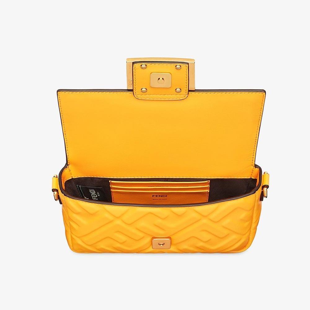 BAGUETTE Orange Nappa Leather Bag Featuring The FF Motif - image 4