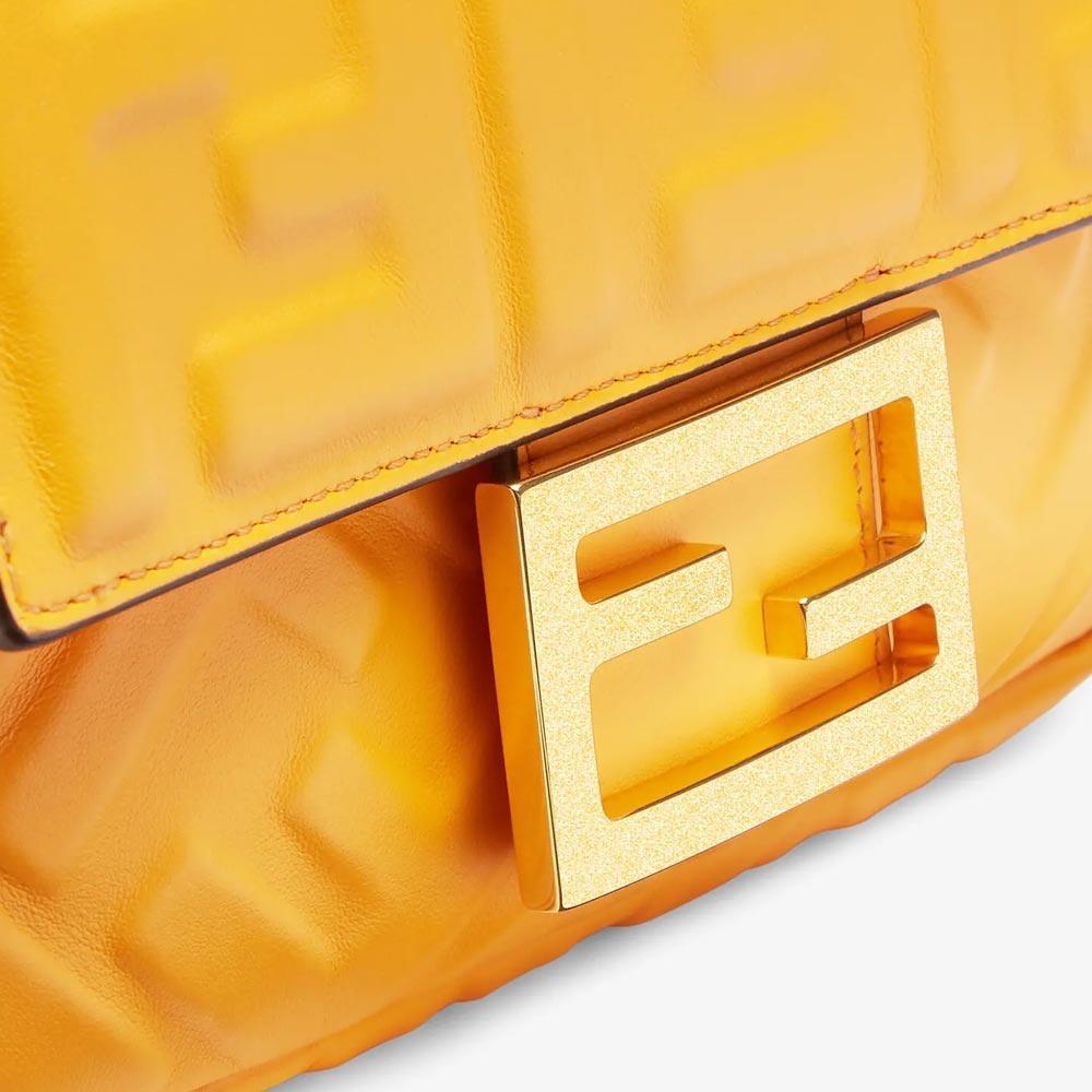 BAGUETTE Orange Nappa Leather Bag Featuring The FF Motif - image 5