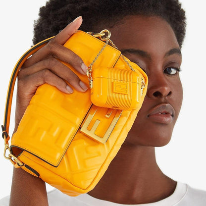 BAGUETTE Orange Nappa Leather Bag Featuring The FF Motif - image 6