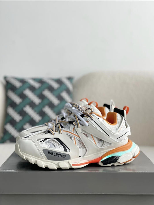 Balenciaga Track Sneaker - White, Orange & Neon Yellow - photo 1