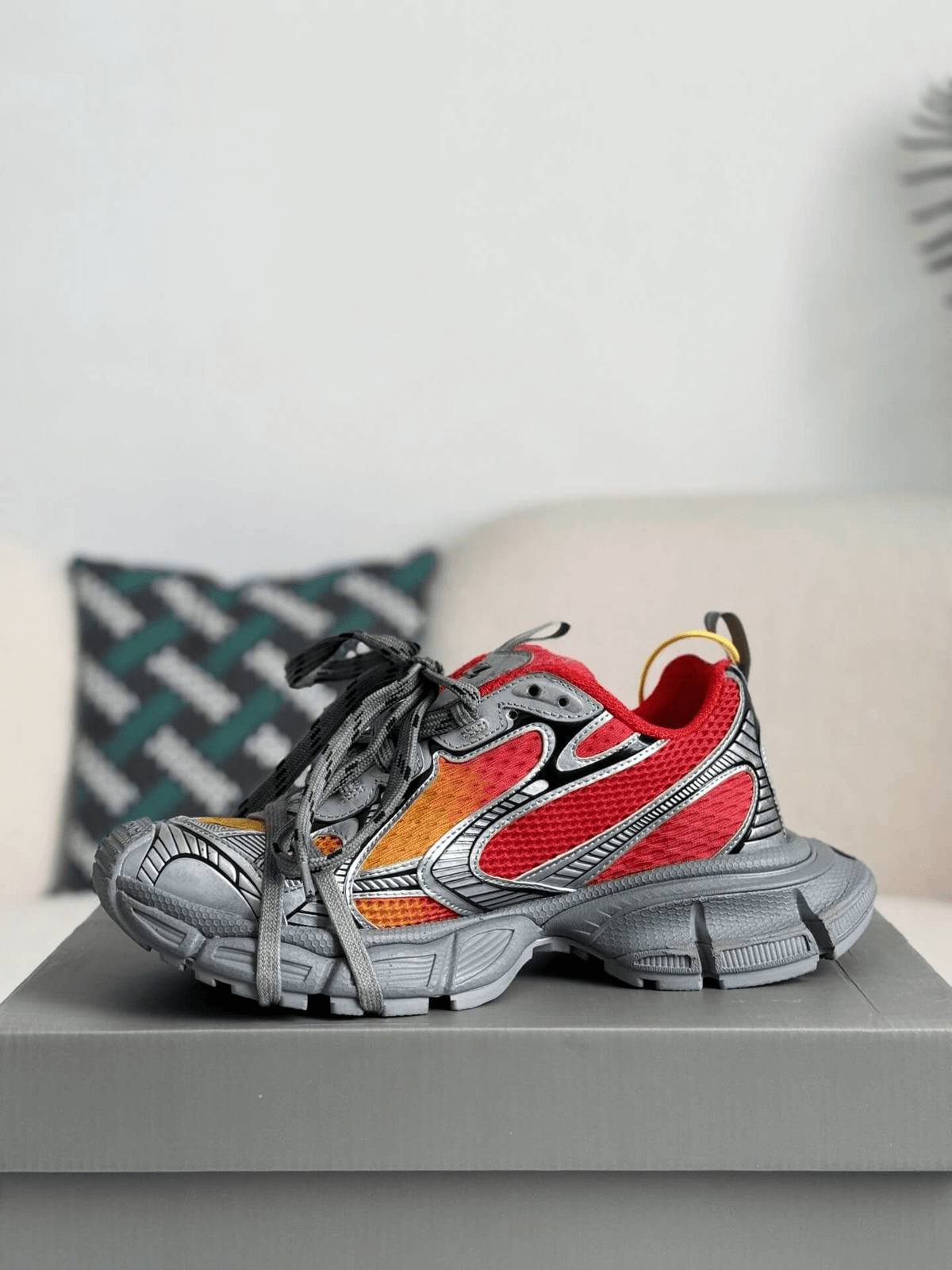 Balenciaga 3XL Sneaker - Red, Yellow & Metallic Silver - photo 2